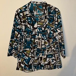 ADDITIONS By CHICOS Womens Zip Up Shacket With Side Pockets Size 2